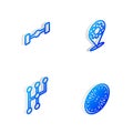 Set Isometric line Car service, Chassis car, Gear shifter and Alloy wheel icon. Vector