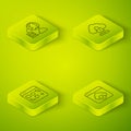 Set Isometric line Cloud computing lock, Different files, technology data transfer and Network cloud connection icon Royalty Free Stock Photo