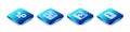 Set Isometric line Debugging, Software, Loading data window and Keyboard icon. Vector