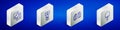 Set Isometric line Game dice, Domino, Time chess clock and Racket icon. Vector Royalty Free Stock Photo