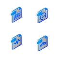 Set Isometric line GIF file document, PNG, MP3 and PHP icon. Vector Royalty Free Stock Photo