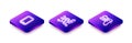 Set Isometric line Mobile phone, Cyber security and Futuristic weapon icon. Vector