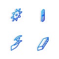 Set Isometric line Nail file, False nails, and icon. Vector