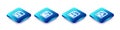 Set Isometric line OTF file document, M3U, MP3 and OBJ icon. Vector Royalty Free Stock Photo