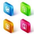 Set Isometric line PDF file document, JS, MAX and ZIP icon. Vector Royalty Free Stock Photo