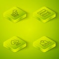 Set Isometric line Server, Data, Web Hosting, Cloud computing lock, Folder tree and Network cloud connection icon Royalty Free Stock Photo
