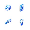 Set Isometric line Startup project concept, Financial growth, Business podium and Light bulb with of idea icon. Vector Royalty Free Stock Photo