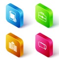 Set Isometric line Transfer files, Toolbox, Medical hospital building and Chat icon. Vector Royalty Free Stock Photo