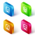 Set Isometric line XML file document, PNG, MP3 and XSL icon. Vector Royalty Free Stock Photo