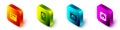 Set Isometric Loading data window, Hard disk drive HDD, Cloud technology transfer and icon. Vector