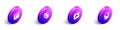 Set Isometric Loading data window, Network cloud connection, Failed access storage and Social network icon. Vector