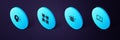 Set Isometric Mining with laptop and pickaxe, ASIC Miner, Blockchain technology and Bitcoin think icon. Vector