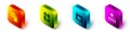 Set Isometric Network cloud connection, Server, Data, Web Hosting, Browser files and Computer network icon. Vector Royalty Free Stock Photo