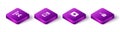 Set Isometric Neural network, Mobile phone, Processor CPU and Binary code icon. Vector