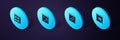 Set Isometric New chat messages notification, Browser window, and files icon. Vector