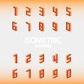 Set of isometric numbers orange.