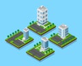 Isometric office buildings