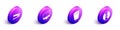 Set Isometric Office stapler, Computer monitor screen, Trash can and CD or DVD disk icon. Vector