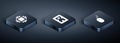 Set Isometric Processor with CPU, Computer mouse and Hard disk drive HDD icon. Vector Royalty Free Stock Photo