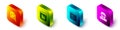 Set Isometric Search concept with folder, File missing, Software and Hangar servers icon. Vector
