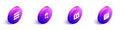 Set Isometric Server, Data, Web Hosting, Cloud hacking, Broken file and Browser window icon. Vector Royalty Free Stock Photo