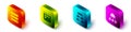 Set Isometric Server, Data, Web Hosting, Loading data window, Hierarchy organogram chart and Cloud technology transfer Royalty Free Stock Photo