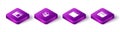 Set Isometric Software, Computer, Browser window and Code terminal icon. Vector