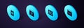 Set Isometric Software, Programming language syntax, Page with 404 error and Mobile Apps icon. Vector Royalty Free Stock Photo
