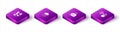 Set Isometric Sports doping with dumbbell, Shower, Weight and Dumbbell icon. Vector