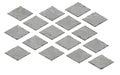 Set of isometric stone plates.