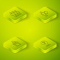 Set Isometric Team leader, Speaker, Question mark and Users group icon. Vector