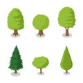 Set of isometric tree-Vector Illustration