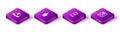 Set Isometric Upload inbox, Fountain pen nib, Smartphone with download and Clinical record icon. Vector