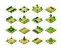 Set of isometric urban parks