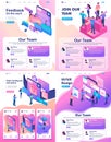 Set Isometric Website Bright Concept