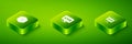 Set Isometric XYZ Coordinate system, Chalkboard and Geometric figure Cube icon. Vector