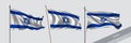 Set of Israel waving flag on isolated background vector illustration Royalty Free Stock Photo