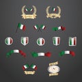 Set of Italy flag icons. Vector illustration decorative design Royalty Free Stock Photo