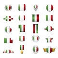 Set of Italy flags. Vector illustration decorative design Royalty Free Stock Photo