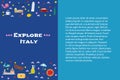 Set of Italy icons vector illustration, design with template text