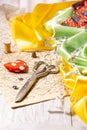 Set of items for cutting and sewing Royalty Free Stock Photo