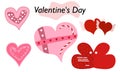 A set of items for ValentineDay. Envelopes, valentines, letters. In color version. A symbol of love and a Valentine Day