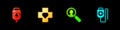 Set IV bag, Heart with cross, Medical analysis and icon. Vector
