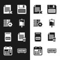 Set IV bag, Server setting, Delete file document, Floppy disk, SSD card and icon. Vector Royalty Free Stock Photo