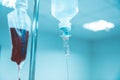 Set iv fluid intravenous drop saline drip hospital room,Medical Concept,treatment emergency and injection drug infusion care Royalty Free Stock Photo