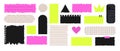 Set of Jagged Rectangle shapes. Tattered frame or text box with jagged edges. Textured grunge element bundle for collage