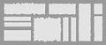 Set of Jagged Rectangle. Torn paper sheet for stickers or collages. Zig zag Wavy Edge elements isolated on gray