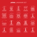 set of japan landmarks. Vector illustration decorative design