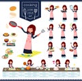 A set of japan school girl about cooking.