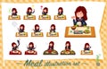 A set of japan school girl about meals Royalty Free Stock Photo